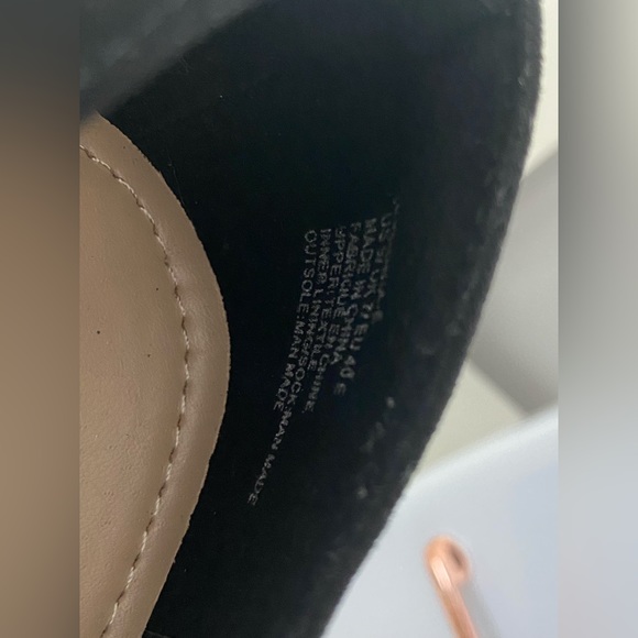 Black Suede Pointed Toe Loafers - Picture 6 of 6